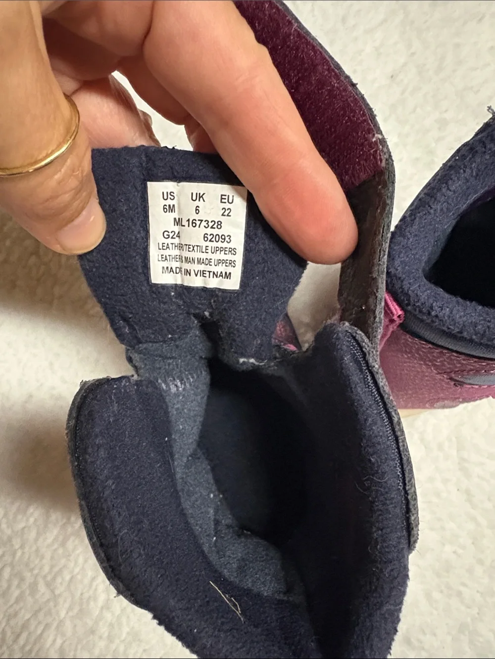 Merrell size 6 toddler Navy and Berry Winter Boots